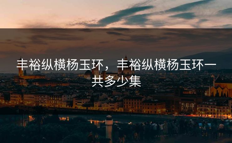 丰裕纵横杨玉环，丰裕纵横杨玉环一共多少集