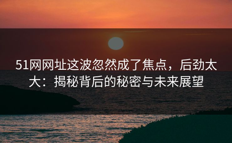51网网址这波忽然成了焦点，后劲太大：揭秘背后的秘密与未来展望
